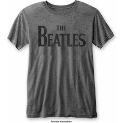 The Beatles tričko Drop T Logo Burnout Charcoal Grey