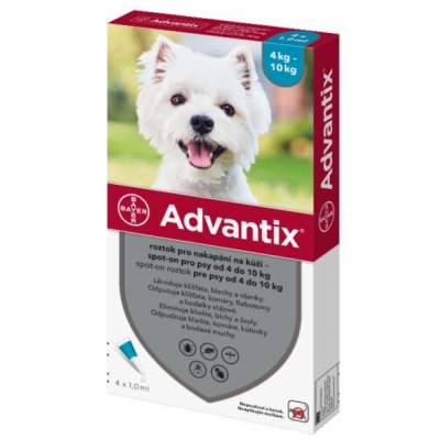 Advantix Spot-on pro psy 4-10 kg 4 x 1 ml – Hledejceny.cz