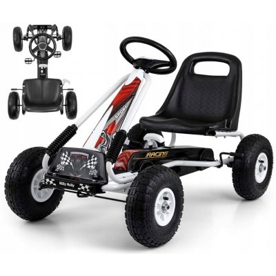 Milly Mally Dětská šlapací motokára Go kart Thor bílá – Zboží Dáma