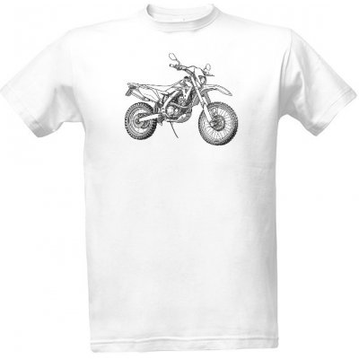 Tričko s potiskem Terénní motorka pánské bílá – Zboží Mobilmania