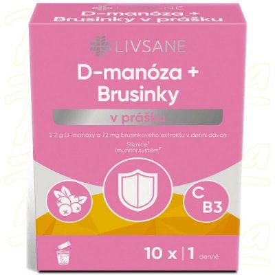PXG PHARMA LIVSANE D-manóza+Brusinky v prášku 10x 2.7 g – Hledejceny.cz