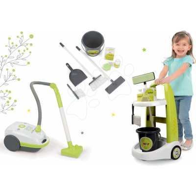 Smoby set úklidový vozík Clean a elektronický vysavač 330300-3 zelený – Zbozi.Blesk.cz