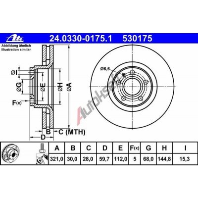 ATE Brzdový kotouč Power Disc - 321 mm AT 530175 – Sleviste.cz