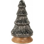 Skleněná vánoční dekorace třpytivého stříbrného stromečku 13*24 cm Clayre & Eef – Hledejceny.cz
