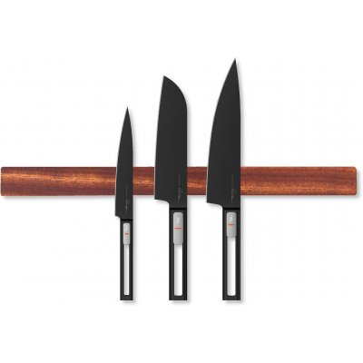Wook | dřevěná magnetická lišta na nože - mahagon montáž: montáž na sklo/zeď, velikost: 50 x 4 x 2 cm (9 nožů) – Zboží Mobilmania