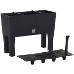 vidaXL Vyvýšený záhon antracit 60 x 25 x 46 cm PP ratan – Hledejceny.cz