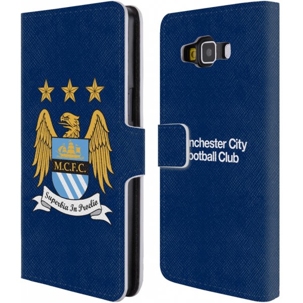 Pouzdro a kryt na mobilní telefon Pouzdro HEAD CASE Samsung Galaxy A5 A500F Oficiální Manchester City znak a modré pozadí