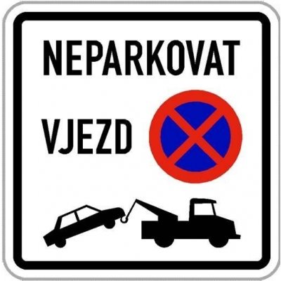 Dodatková tabule - Neparkovat vjezd – HobbyKompas.cz