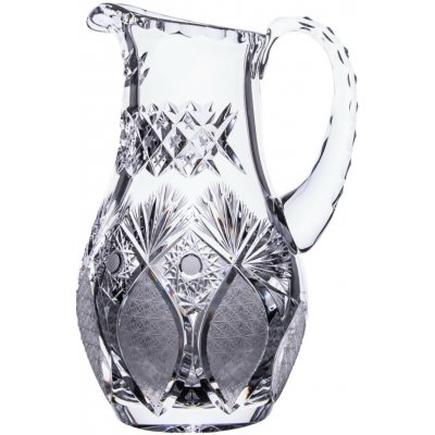 Bohemia Crystal Broušený skleněný džbán s uchem brus Paříž 1300ml – Zboží Dáma