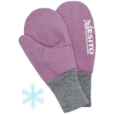 Esito Zimní palcové rukavice softshell s beránkem antique pink – Zboží Dáma