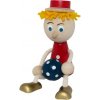 Dřevěná hračka Miva kluk červený s modrým míčem I.