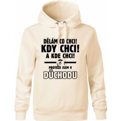 Dělám co chci, kdy chci důchod Oversized mikina dámská Moon kratší + širší Mandlová