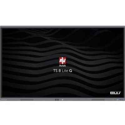 Avtek International TS 8 Lite G 75 Interaktivní plochý panel 190,5 cm 75" Wi-Fi 420 cd/m2 4K Ultra HD Černá Dotyková obrazovka Zabudovaný procesor Android 14 24/7 – Zboží Živě