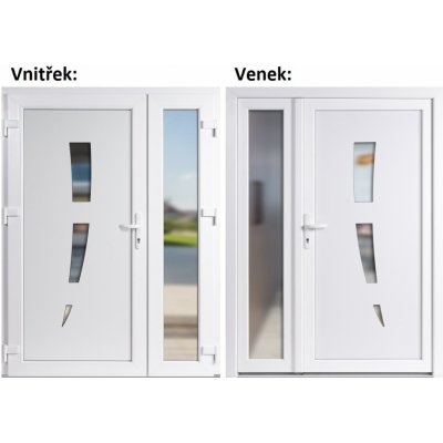 Soft Dvoukřídlé vchodové 123+Sklo Nisip Bílá/bílá levé 130 x 200 cm – Hledejceny.cz