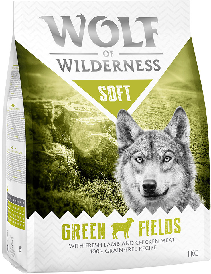 Wolf of Wilderness Adult Soft & Strong Green Fields s jehněčím masem 5 kg