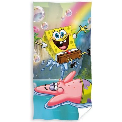 Carbotex Bavlněná osuška 70 x 140 cm Sponge Bob Vodotrysk – Zboží Mobilmania