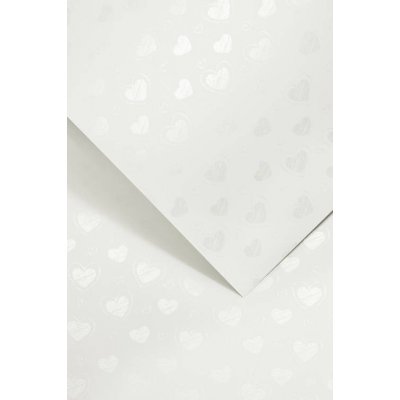 Karton srdce malé bílá A4 220g/m2 ozdobn – Zboží Mobilmania