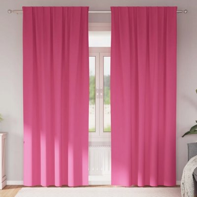 ZÁVĚSY BLACKOUT S KOLEČKY 2 KS SVĚTLE RŮŽOVÉ 260X140CM – Hledejceny.cz