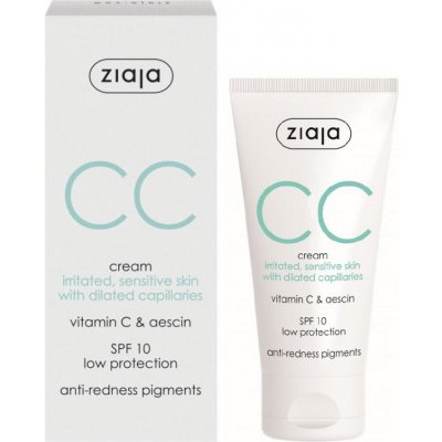 Ziaja CC Cream zklidňující cc krém s vitamínem c pro citlivou pleť SPF10 50 ml – Zbozi.Blesk.cz