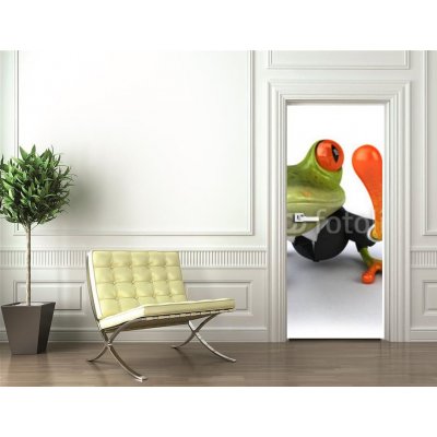 WEBLUX 33692596 Samolepka na dveře fólie Business frog Obchodní žába rozměry 90 x 220 cm – Zbozi.Blesk.cz