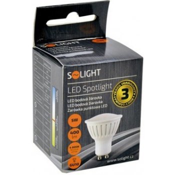 Solight LED žárovka bodová 5W GU10 4000K 400lm bílá