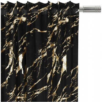 Fliying Sametový závěs na pásce L 786 černý/zlatý, 140x250 cm(cena za 1 kus) – Zboží Mobilmania