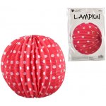 Lampion papírový kulatý, červený, 25 cm – Zboží Mobilmania