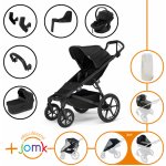 Thule Set 11v1 Urban Glide 4-wheel Black 2024 + madlo + korbička Black + příslušenství JOMK + autosedačka Thule Maple Black s ISOFIX základnou Thule Alfi a adaptéry – Zboží Dáma