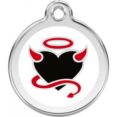 Red Dingo známka Devil Heart White Ďábelské srdce bílé S 20 mm – Zboží Dáma