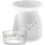 Casa de Engel Porcelánová aroma lampa bílá reliéf anděl 11 x 12 x 11 cm – Zboží Dáma