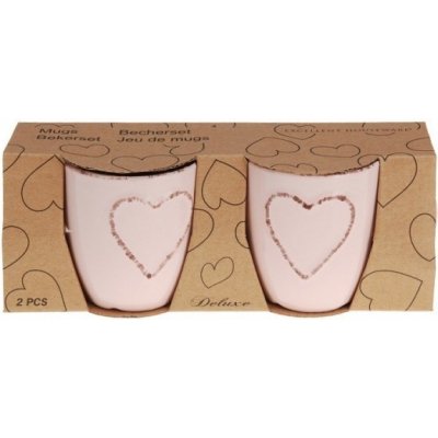 Sezónkovo Šalky na kávu Vintage srdce ružové 2x 150 ml – Zboží Mobilmania