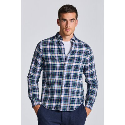 Gant D1. košile reg small Tartan twill shirt modrá