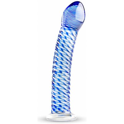 Gildo Glass No. 5 spirálové skleněné dildo průhledné-modré – Hledejceny.cz