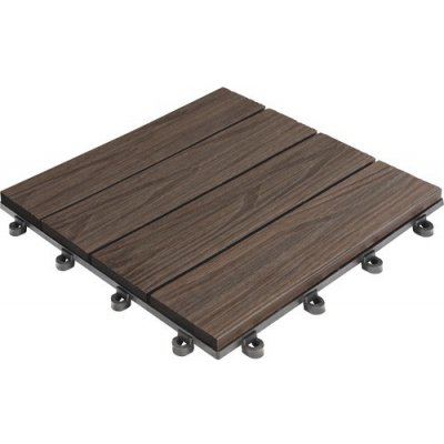 Florco 3D WPC klick 30 x 30 cm 3D hnědá 6 ks – HobbyKompas.cz