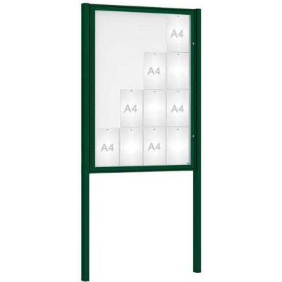 PROCITY Venkovní vitrína Classique, 16 x A4, včetně sloupků, zelená | Zboží Auto