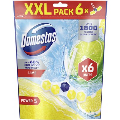 DOMESTOS WC blok "Power 5", limetka, 6 x 50 g – Zboží Dáma