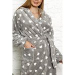 Cocoon župan dámský W02-3015 s kapucí vzor srdíčka – Zboží Dáma