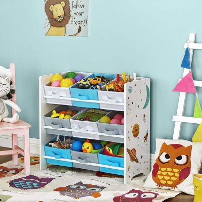 Songmics Regál na hračky 9 boxů, vesmír 62,5 x 29,5 x 60 cm – Zboží Mobilmania