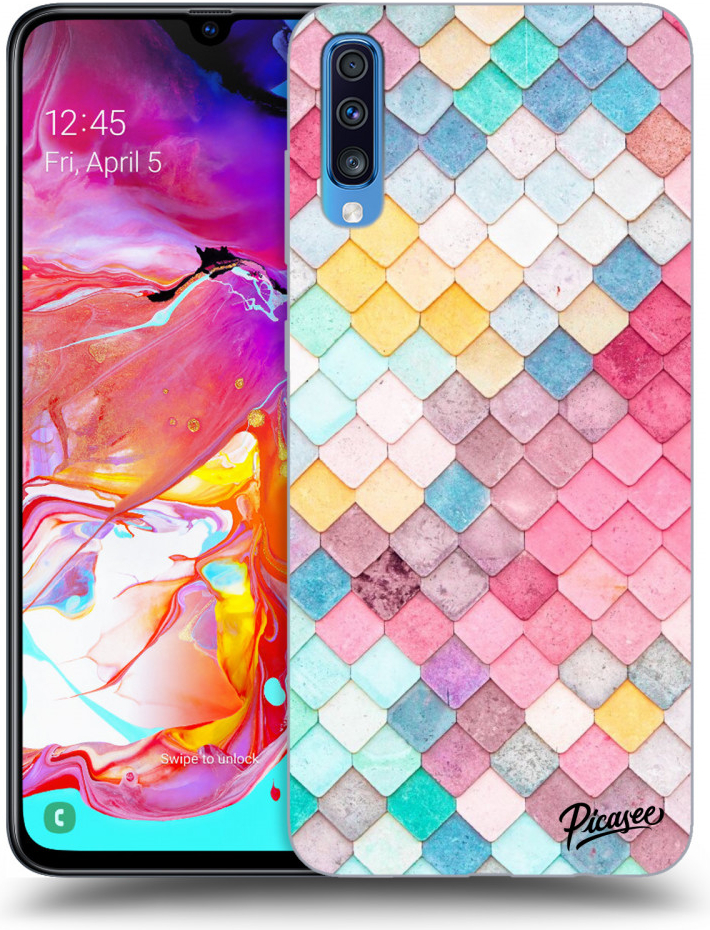 Pouzdro Picasee silikonové Samsung Galaxy A70 A705F - Colorful roof čiré