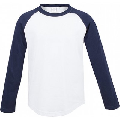 SF Minni Dlouhé Baseballové triko s dlouhým rukávem bílá modrá oxfordská