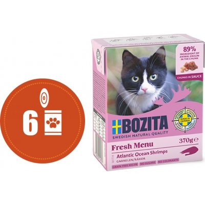 Bozita Cat kousky v omáčce s krevetami 6 x 370 g – Sleviste.cz