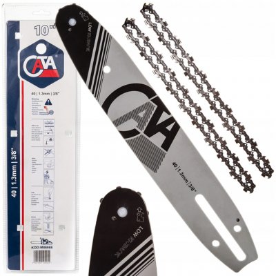 CATA Vodící lišta a dva řetězy 25 cm 10" 40 1,3mm 3/8" M86666 – Sleviste.cz