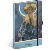 Poznámkový blok Notes Alfons Mucha Luna, tečkovaný 13 × 21 cm