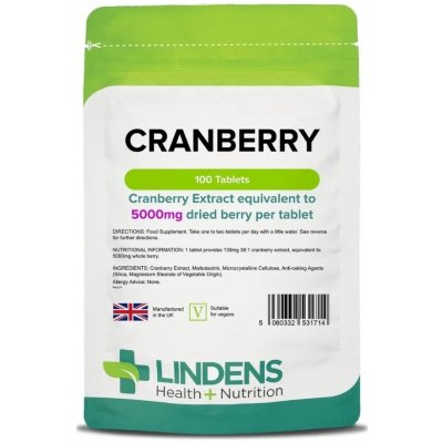 Lindens Health + Nutrition Brusinkový džus extrakt 5000 mg 100 tablet – Hledejceny.cz