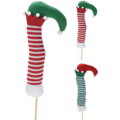 KOOPMAN Vánoční punčocha ELF na dřevěné tyči 56 cm (2 varianty /cena za 1 ks) – Hledejceny.cz