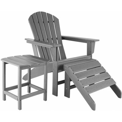 tectake 404613 zahradní židle joan s podnožkou a stolem - šedá – Zboží Mobilmania