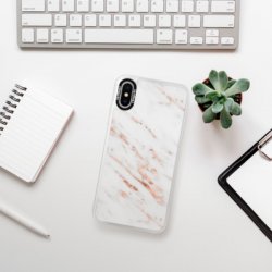 Pouzdro iSaprio iPhone XS Rose Gold Marble