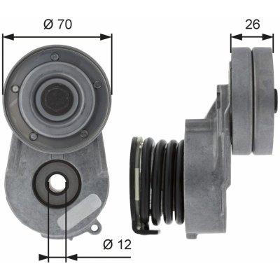 Napínák, žebrovaný klínový řemen GATES T38496 – Zboží Mobilmania