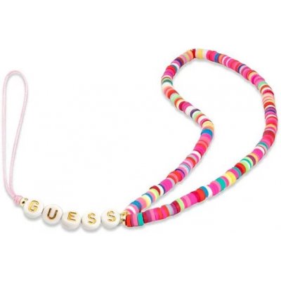 Přívěsek na klíče Guess GUSTGMPP Phone Strap multicolor pink Heishi Beads GUSTGMPP