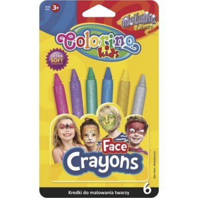 Colorino Kids Barvy na obličej v tužce metalické 6ks